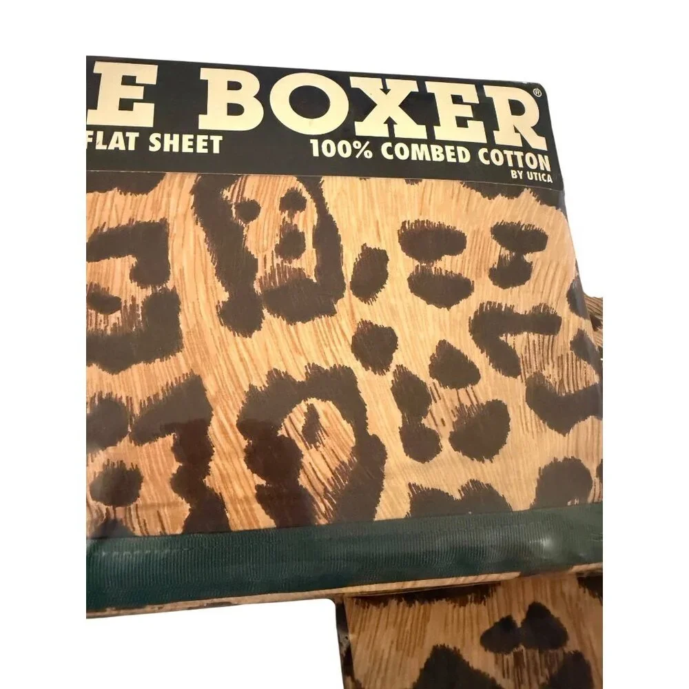 Joe Boxer “No Lion Around ” Queen Sheet Set 100% Combed Cotton Leopard Print New